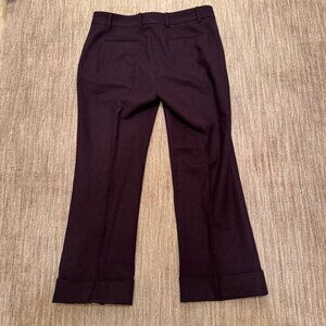 Elie Tahari Pristine Cropped Purple Wool Blend Pants with Cuff, Size 6
